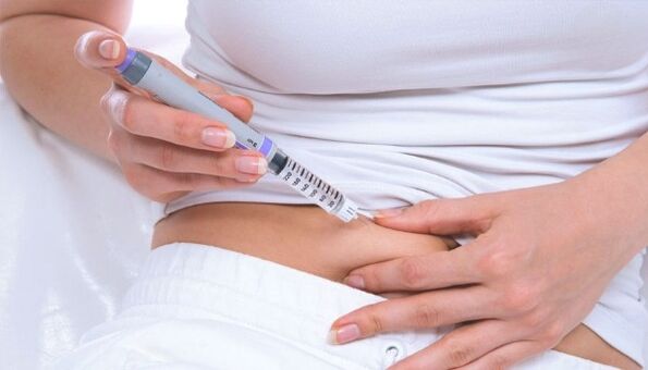 Injection of injection in diabetes